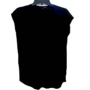 Ro & De Anthropologie Faux Wrap Black Top Size M